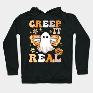 Creep it real funny hippie ghost Halloween matching family costume Hoodie